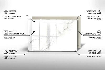 Piastra in vetro per candele tombali con motivo in marmo a sfondo pietra