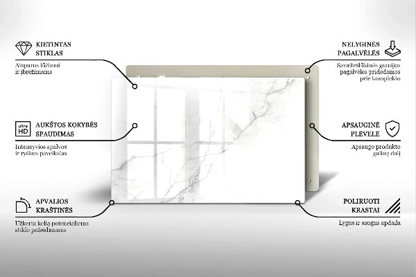 Piastra in vetro per candele tombali con motivo in marmo a sfondo pietra
