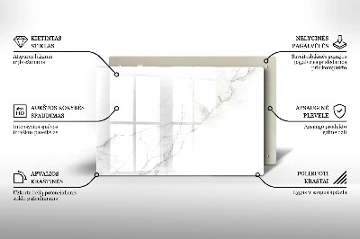 Piastra in vetro per candele tombali con motivo in marmo a sfondo pietra