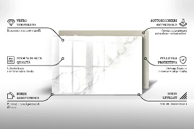 Piastra in vetro per candele tombali con motivo in marmo a sfondo pietra