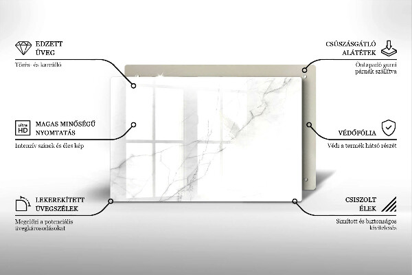 Piastra in vetro per candele tombali con motivo in marmo a sfondo pietra