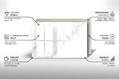 Piastra in vetro per candele tombali con motivo in marmo a sfondo pietra