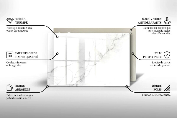 Piastra in vetro per candele tombali con motivo in marmo a sfondo pietra