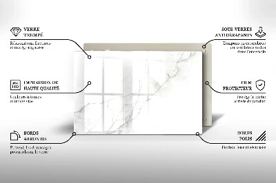 Piastra in vetro per candele tombali con motivo in marmo a sfondo pietra