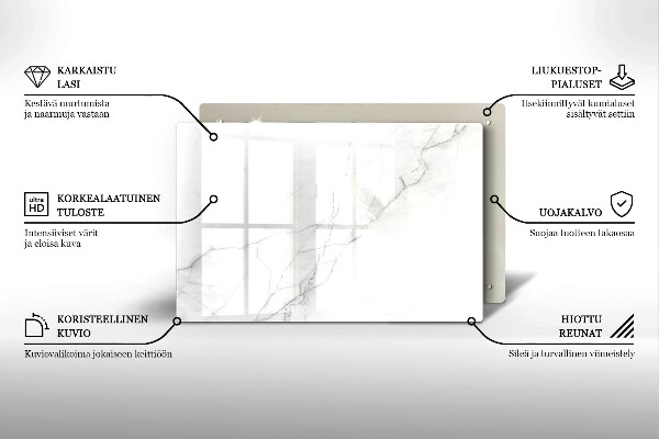 Piastra in vetro per candele tombali con motivo in marmo a sfondo pietra