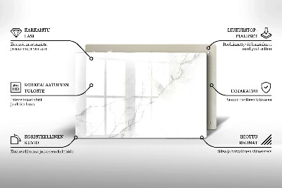 Piastra in vetro per candele tombali con motivo in marmo a sfondo pietra
