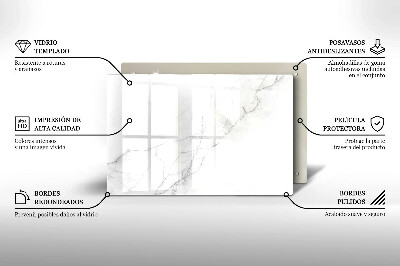 Piastra in vetro per candele tombali con motivo in marmo a sfondo pietra