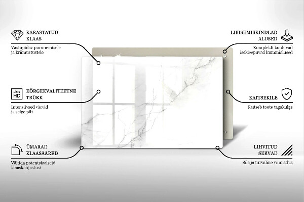 Piastra in vetro per candele tombali con motivo in marmo a sfondo pietra