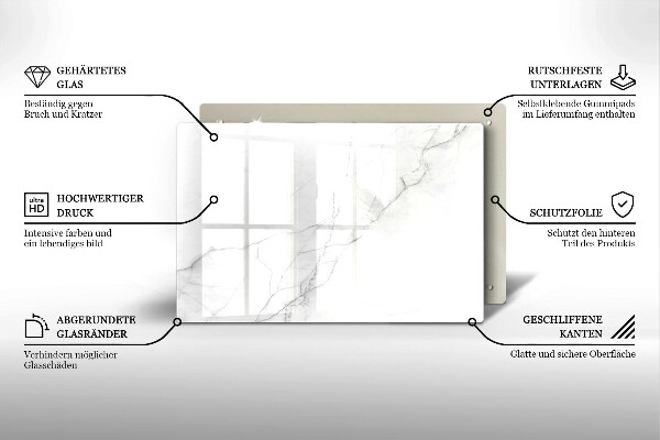 Piastra in vetro per candele tombali con motivo in marmo a sfondo pietra