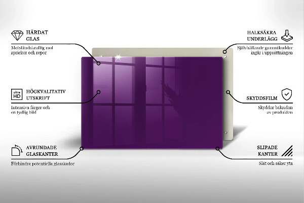 Piastra in vetro per candele tombali di colore viola