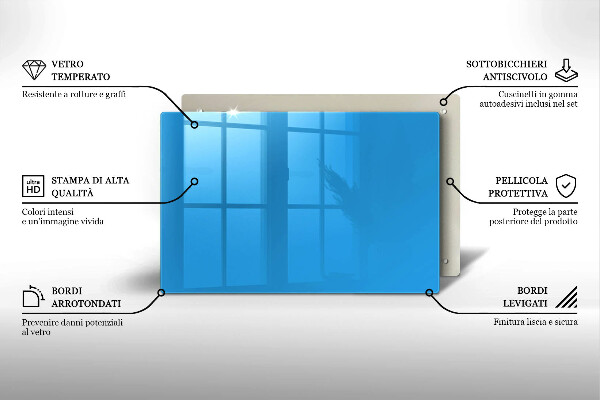 Piastra in vetro per candele tombali di colore blu
