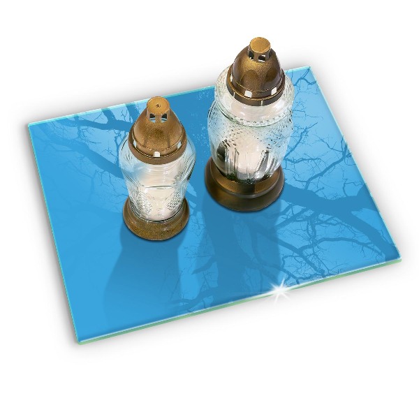 Piastra in vetro per candele tombali di colore blu