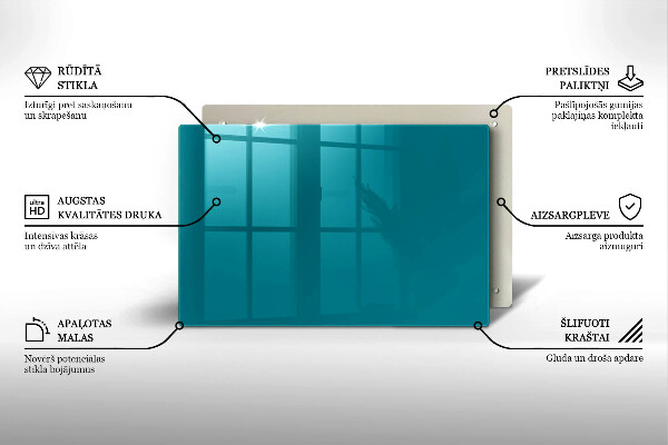 Piastra in vetro per candele tombali di colore turchese