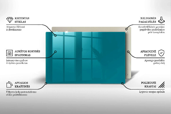 Piastra in vetro per candele tombali di colore turchese