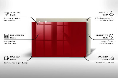 Piastra in vetro per candele tombali di colore rosso
