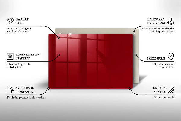 Piastra in vetro per candele tombali di colore rosso
