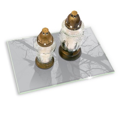 Piastra in vetro per candele tombali in colore grigio