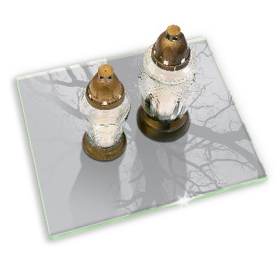 Piastra in vetro per candele tombali in colore grigio