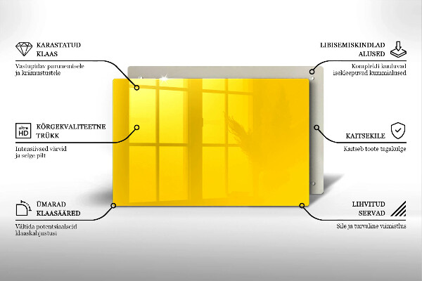 Piastra in vetro per candele tombali di colore giallo