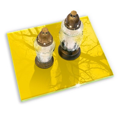 Piastra in vetro per candele tombali di colore giallo