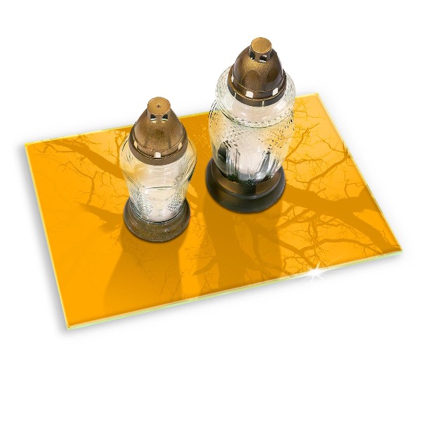 Piatto per candele di colore giallo scuro