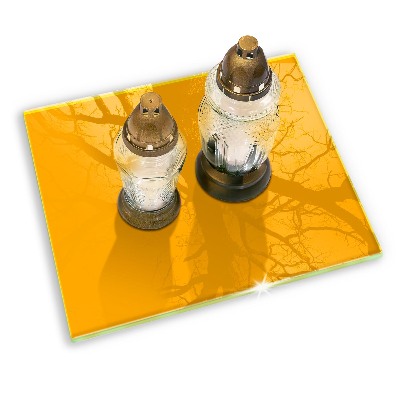 Piatto per candele di colore giallo scuro