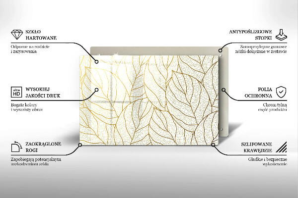 Piastra in vetro per candele tombali con motivo a foglie stilizzato