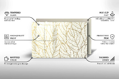 Piastra in vetro per candele tombali con motivo a foglie stilizzato
