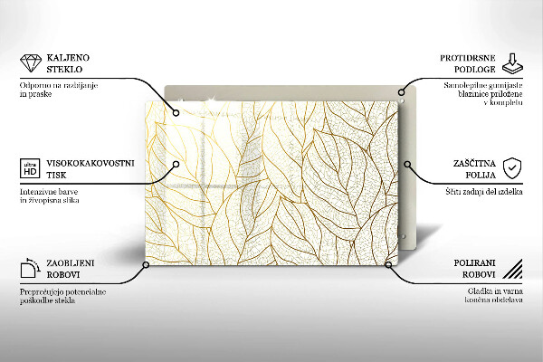 Piastra in vetro per candele tombali con motivo a foglie stilizzato