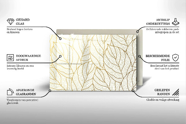 Piastra in vetro per candele tombali con motivo a foglie stilizzato