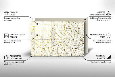 Piastra in vetro per candele tombali con motivo a foglie stilizzato