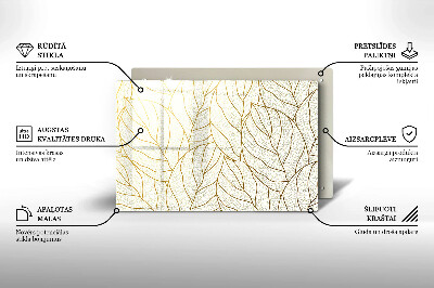 Piastra in vetro per candele tombali con motivo a foglie stilizzato