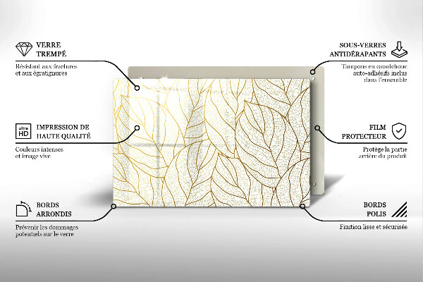 Piastra in vetro per candele tombali con motivo a foglie stilizzato