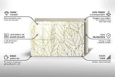 Piastra in vetro per candele tombali con motivo a foglie stilizzato