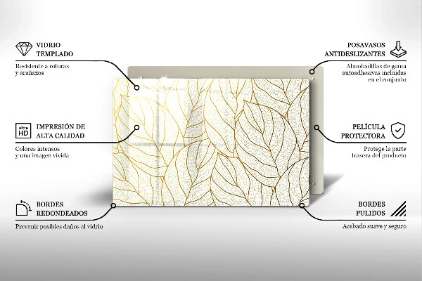 Piastra in vetro per candele tombali con motivo a foglie stilizzato