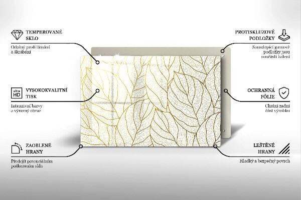 Piastra in vetro per candele tombali con motivo a foglie stilizzato