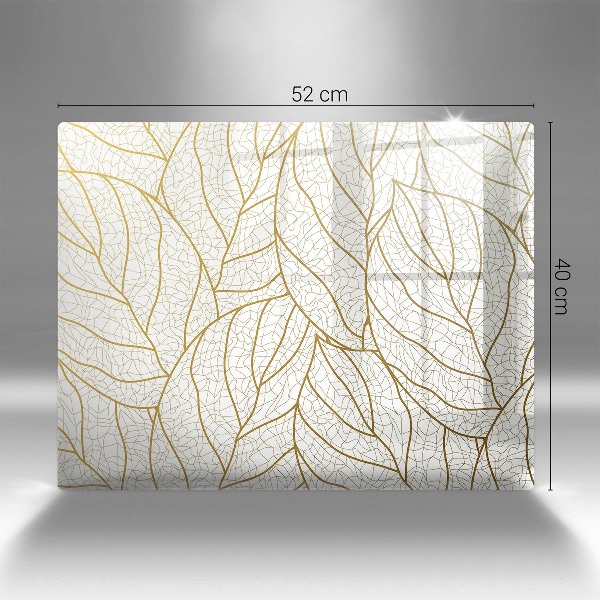 Piastra in vetro per candele tombali con motivo a foglie stilizzato