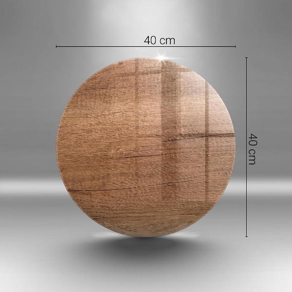 Piatto in vetro per candele con trama effetto legno