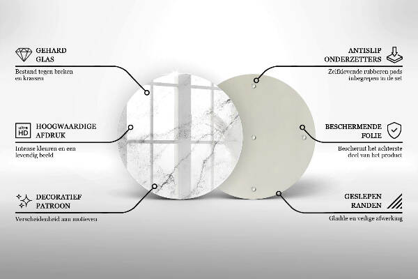 Sottobicchiere in vetro per candele tombali con elegante texture effetto marmo