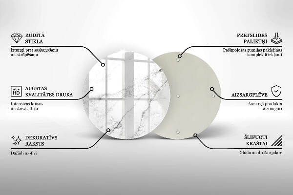 Sottobicchiere in vetro per candele tombali con elegante texture effetto marmo