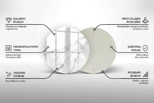 Sottobicchiere in vetro per candele tombali con elegante texture effetto marmo