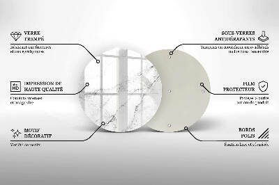 Sottobicchiere in vetro per candele tombali con elegante texture effetto marmo