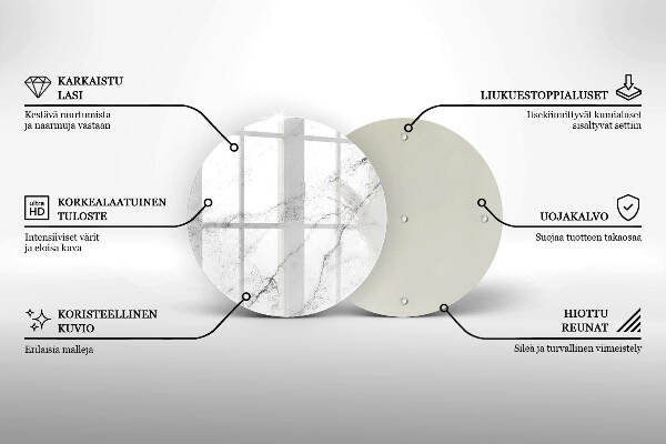 Sottobicchiere in vetro per candele tombali con elegante texture effetto marmo