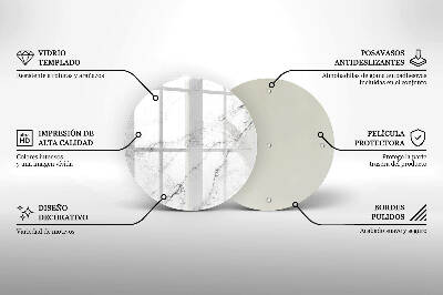 Sottobicchiere in vetro per candele tombali con elegante texture effetto marmo