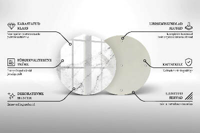 Sottobicchiere in vetro per candele tombali con elegante texture effetto marmo