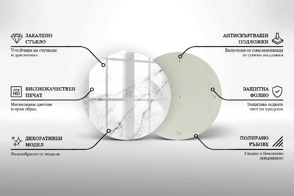Sottobicchiere in vetro per candele tombali con elegante texture effetto marmo
