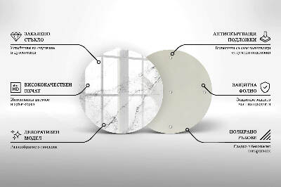 Sottobicchiere in vetro per candele tombali con elegante texture effetto marmo