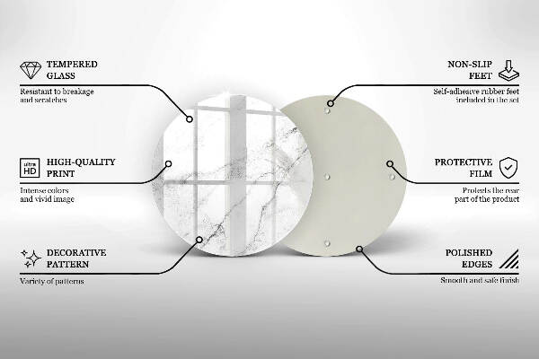 Sottobicchiere in vetro per candele tombali con elegante texture effetto marmo
