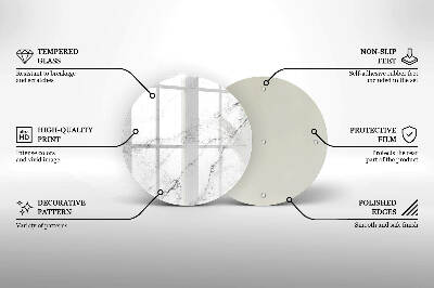Sottobicchiere in vetro per candele tombali con elegante texture effetto marmo