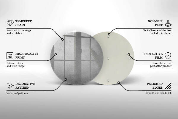 Piatto in vetro per candele con motivo effetto cemento